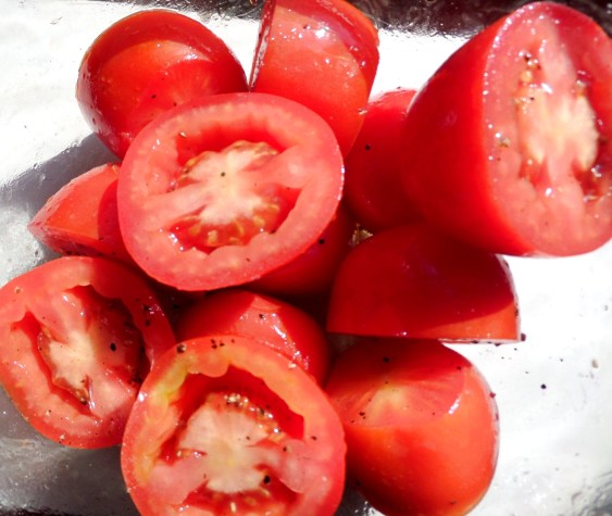 Toss with oil, salt and pepper